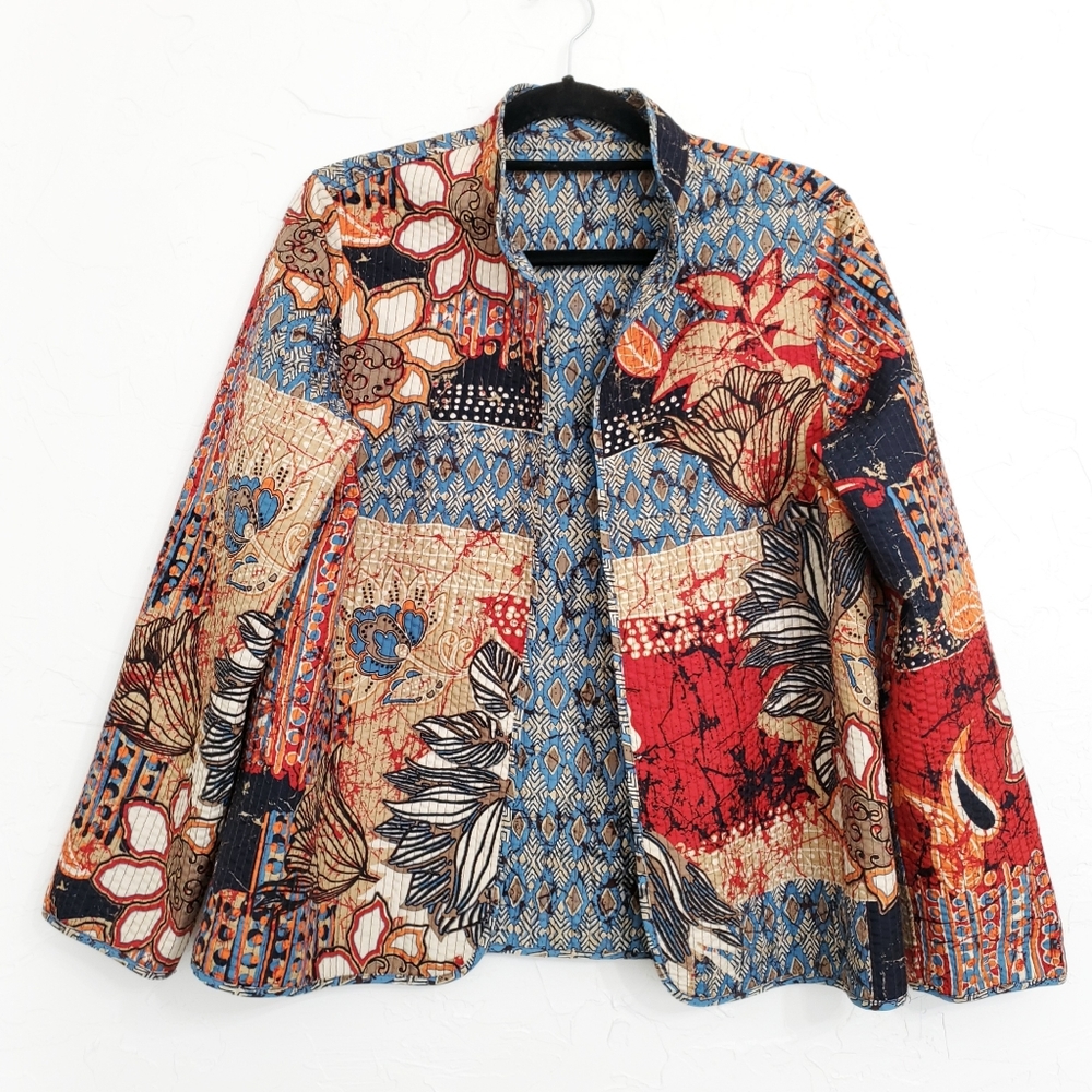 Quilted Reversible Patterned Lightweight Jacket - image 1
